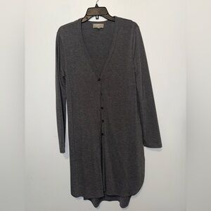 Joan Vass New York Gray Long Cardigan